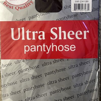 Ultra Sheer Panty Hose Queen Size JET BROWN  1X-2X 160-230 Lbs Extra Wide