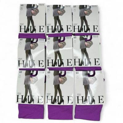 Hue Womens Opaque Tights Size 1 Dahlia Purple 9 Pairs 40 denier NWT