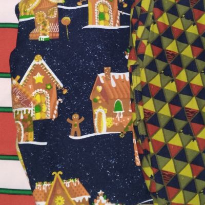 3 pairs of NEW LuLaRoe Christmas Leggings Size TC ( 12-18 ) Gingerbread House