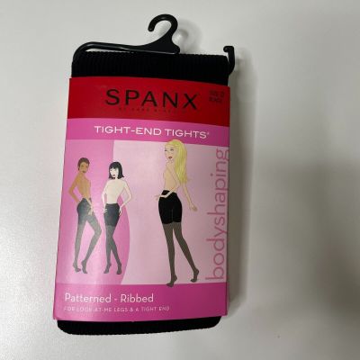 Spanx Tights Womens Size D Black Ribbed High Waisted Tight End Shaping Shapewear