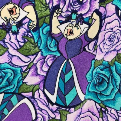 NWOT Lularoe Queen of Hearts Leggings TC2 Purple Green Plus Size Disney