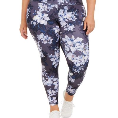 Ideology Womens Plus Size Botanic Printed Leggings-3X