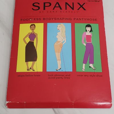 NEW SPANX Footless Black Control  Body Shaping Pantyhose Size C