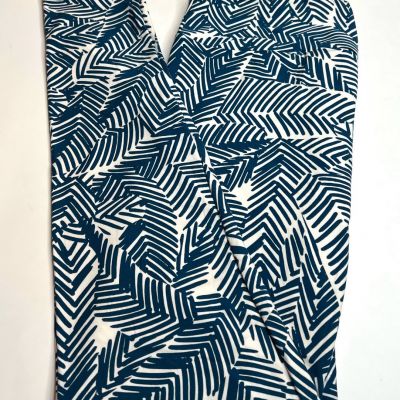 NEW LuLaRoe TC Leggings BLUE WHITE Pine Palm Leaf LEAVES Plant Tree Tropical