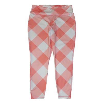 Crown & Ivy Pink and White Gingham Workout Leggings – Women's Size XL