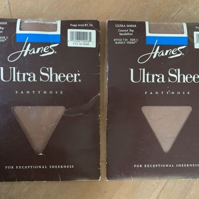 Hanes Ultra Sheer Pantyhose Style 710 Size C Barely There Control Top NWT (2)