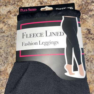 plus sized brown fleece lined fashion leggings 1XL 2XL