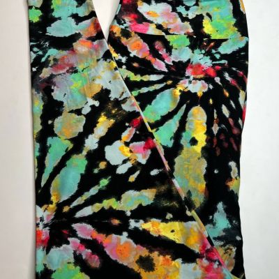 NEW LuLaRoe TC2 Legging BLACK RAINBOW Pride COLORFUL TIE DYE Tropical Swirl Line