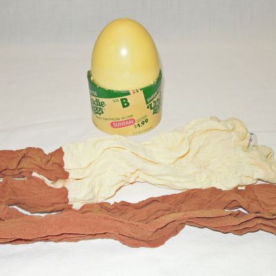 VTG 80s NOS NIP EGG L'EGGS SUNTAN SHEER TOE UNDIE-L'EGGS PANTY/PANTYHOSE SIZE B