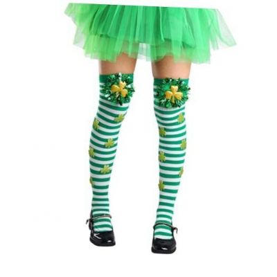 St. Patrick'say Thigh High Stockings Green Over Knee High Socks Nylon D