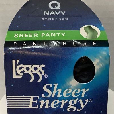 Leggs Sheer Energy Pantyhose Navy Q New