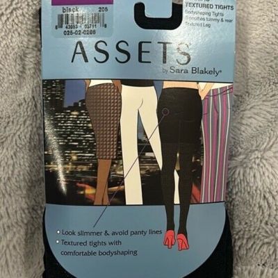 Assets By Sara Blakely Terrific Raised Textured Tights Black Women’s Size 5