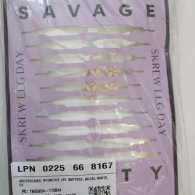 SAVAGE SKREW LEG DAY BRODERIE LEG GARTERS ANGEL WHITE SIZE ONE SIZE FREE SHIP