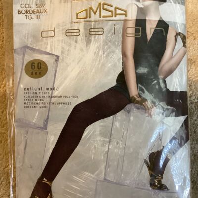 OMSA Design Fashion Tights Bordeaux M New