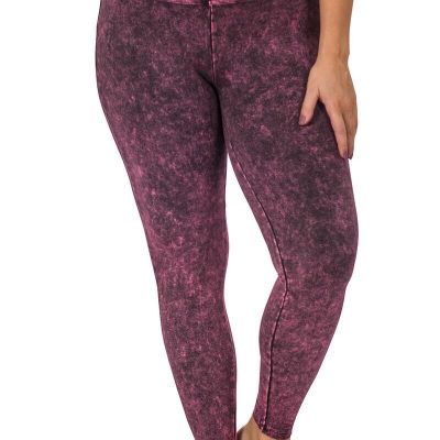 ZENANA MINERAL WASHED FULL-LENGTH YOGA PLUS LEGGINGS 4 COLORS SIZES 1X-3X