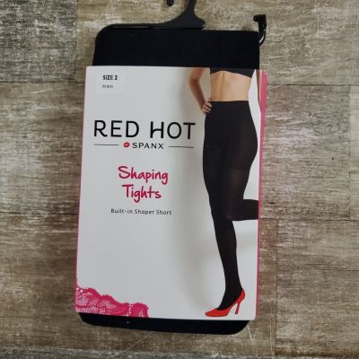 SPANX Red Hot Shaping Tights Sz 2 Womens Black Stretch NEW