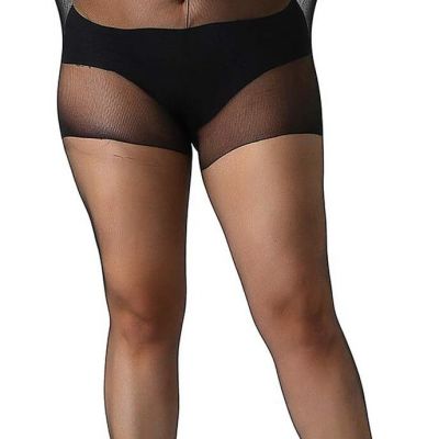 MANZI Women's 2 Pairs Plus Size Control Top Tights Ultra-Soft Panty Hose