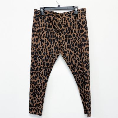 Style & Co NWT Women's PXL Brown Leopard Mid Rise Soft Stretch Pull On Leggings