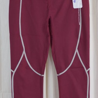 zuda Women's Z-Stretch Reflective Coverstitch Leggings Bright Berry Size Small