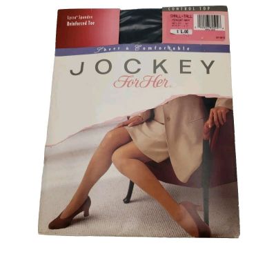 Jockey For Her Small Tall Midnight Navy Sheer Comfortable Pantyhose Control Vtg