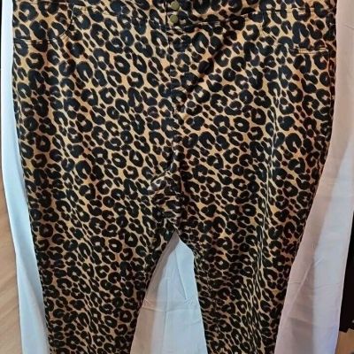 Terra & Sky Women's Pre-owned  Size 3X (24W-26W) Multicolor Leopard Jeggings