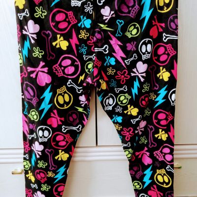 No Boundaries Women's Skull and Bones Print Ankle Leggings SIZE 3XL (21)