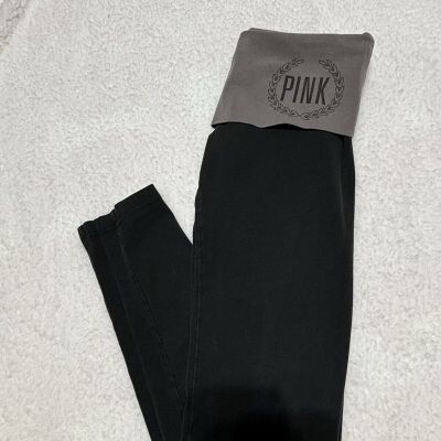 victoria secret PINK  yoga foldover waist leggings with Crest Y2K era style  XS