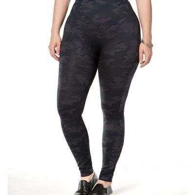 SPANX Look At Me Now Leggings Black Camo Plus Size 1X MSRP: $72