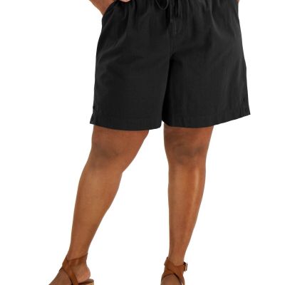 Karen Scott Plus Size Cotton Emelia Pull-on Shorts, 0X