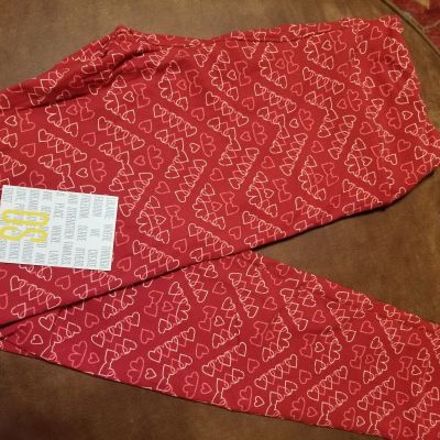 Lularoe Leggings OS, Vintage Valentine's Day, Mini Red & White Hearts, Brand New