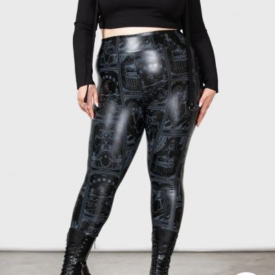 Killstar Plus Size Tarot PVC Faux Leather Leggings