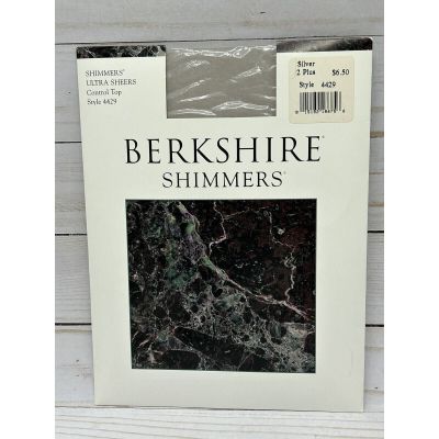 Berkshire Shimmers Ultra Sheers Control Top Pantyhose SILVER Size 2 PLUS 4429