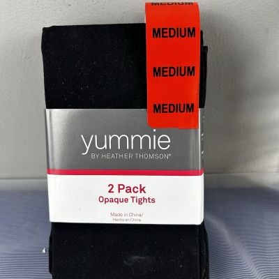 Yummie BY HEATHER THOMSON 2 PACK OPAQUE TIGHTS( BLACK,MEDIUM ) NWT