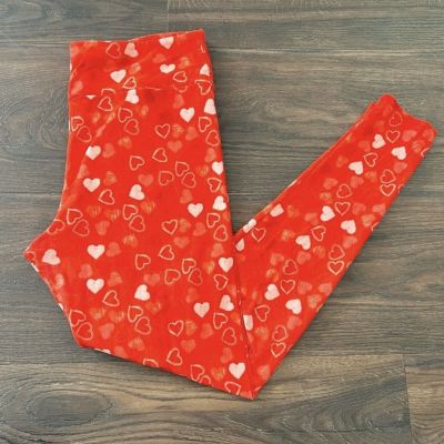 Lularoe Leggings Size TC Tall & Curvy Fits 12-18 Size Gorgeous Valentines Hearts