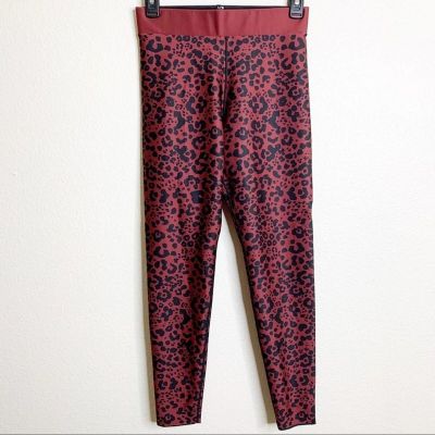 Ultracor Leggings Burgundy Leopard Print Large