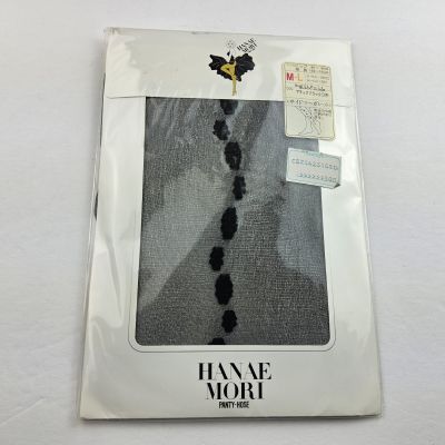 Vintage Hanae Mori Outside Pattern Pantyhose Black Japan Size M-L Rare