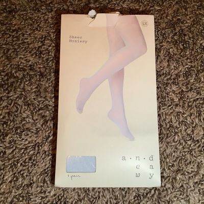 A New Day sheer hosiery fashion tights, color feather aqua, size: 1X