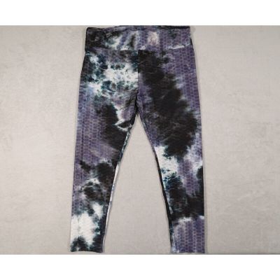 No Boundaries Womens Gray Leggings Tie Dye Ruched Elastic Waist Size 3XL