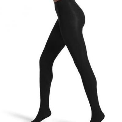 Women's Super Opaque Control Top Tights Large Black