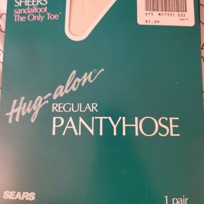 Lot of 2 Sears Hug-Alon Day Sheers Pantyhose Average Ivory new