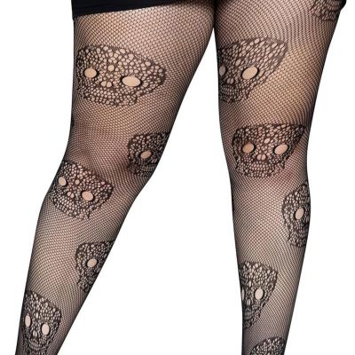 Leg Avenue Womens Skull Fishnet Tights