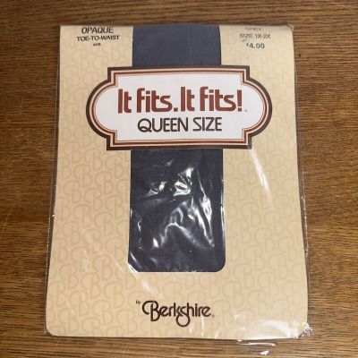 Berkshire queen size pantyhose opaque toe To Waist grey Size 1X-2X