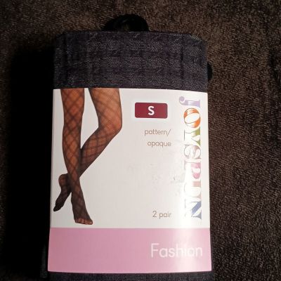 Joyspun Women's Tights Size S 2 Pair NEW Houndstooth & Opaque