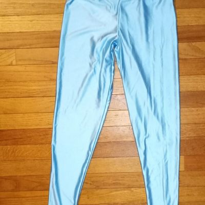 Ashotplz Women's Glossy High Waist Shiny Spandex Leggings Ice Blue L