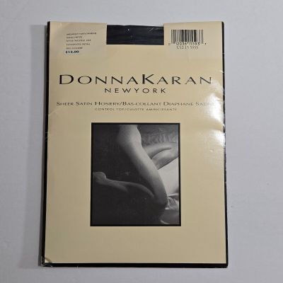 Donna Karan New York Sheer Satin Control Top Pantyhose Small Midnight Navy 265