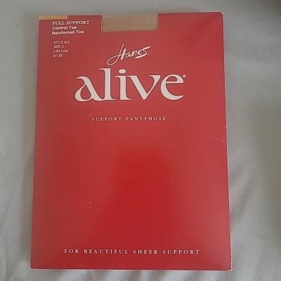 VTG HANES ALIVE LITTLE COLOR Support Control Top/Reinforced Toe Pantyhose Sz C