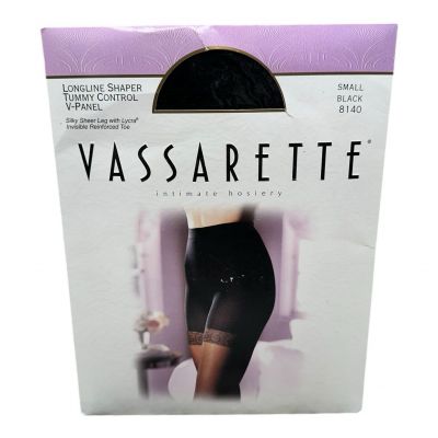 Vassarette Longline Shaper Tummy Control V-Panel small black #8140 Pantyhose