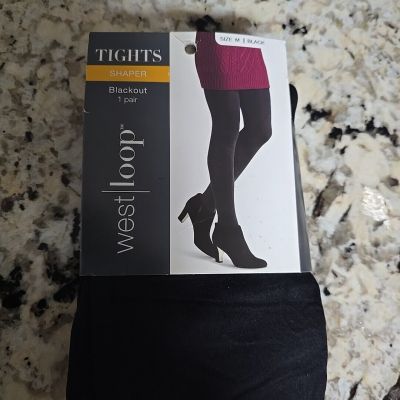 West Loop Shaper Blackout 1 pair Size Medium Black Tights New NIP