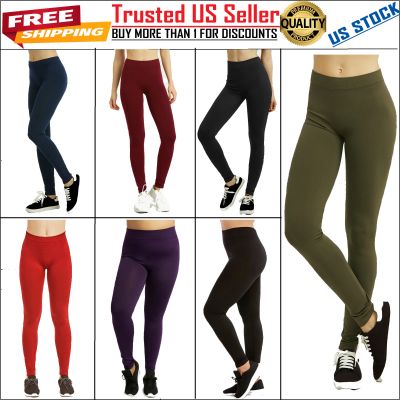 Women’s Leggings Soft Smooth Stretchy Ribbed Waistband Long Workout Yoga Pant