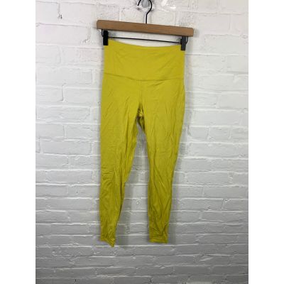 Lululemon Women's High Rise Athletic Work-Out Leggings Nylon Yellow Size 6